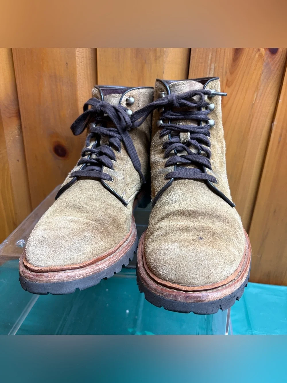 Allen Edmonds Higgins Mill Weatherproof Suede Boots Men 10.5 B Brown Lug Sole